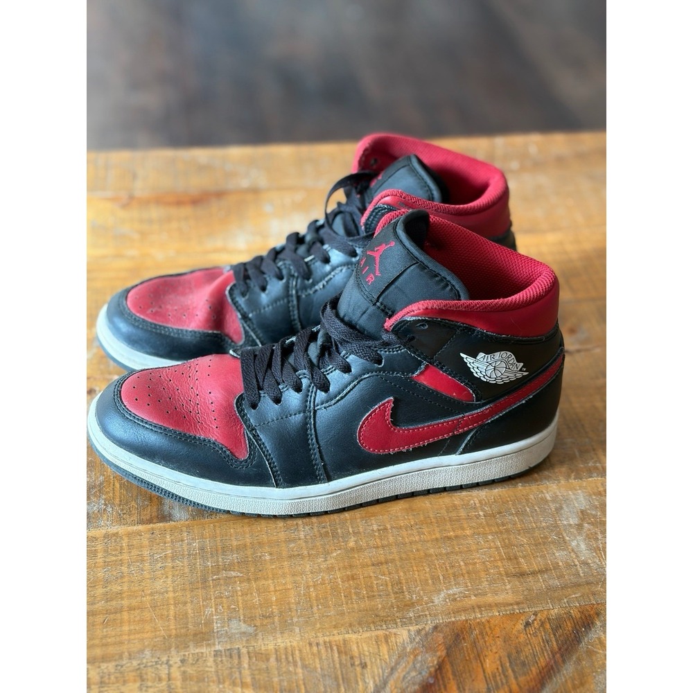 Nike Air Jordan 1 Mid Bred Black Red White Men's Size 8 DQ8426-067